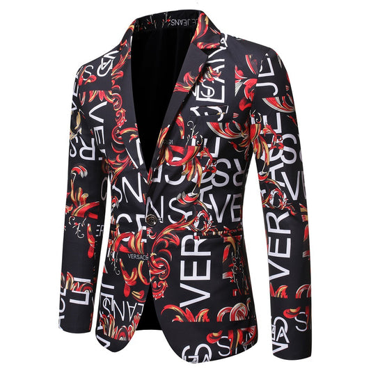 Versace bedrukt blazer slim fit colbert voor hem | TRENDMAKERMODE®