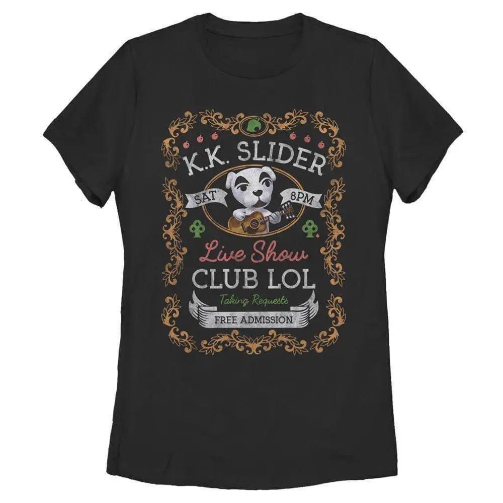 Animal Crossing - KK Slider Club LOL Poster - T-Shirt | Apparel | category : T-Shirts, character : K.K. Slider, fandom : Nintendo, fit : Womens, franchise : Animal Crossing, Gaming, genre : Video Games, In Stock, is_preoder, Nintendo, open | Fifth Sun