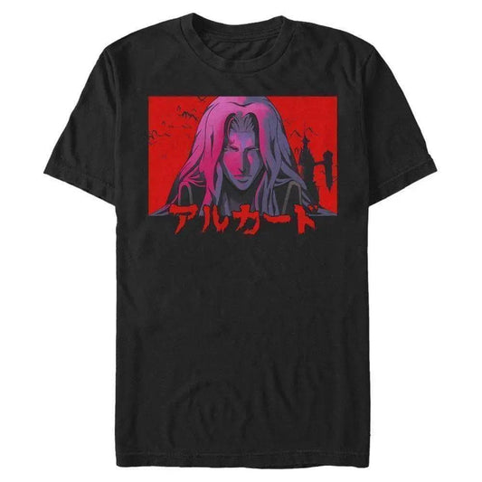 Castlevania - Alucard Sundown - T-Shirt | Apparel | Anime Week Sale - 2024, category : T-Shirts, character : Alucard, fandom : Netflix, fit : Unisex, franchise : Castlevania, Gaming, genre : Anime, genre : TV Series, In Stock, is_not_discountable, is_preoder, Kanji, open, TV | Fifth Sun