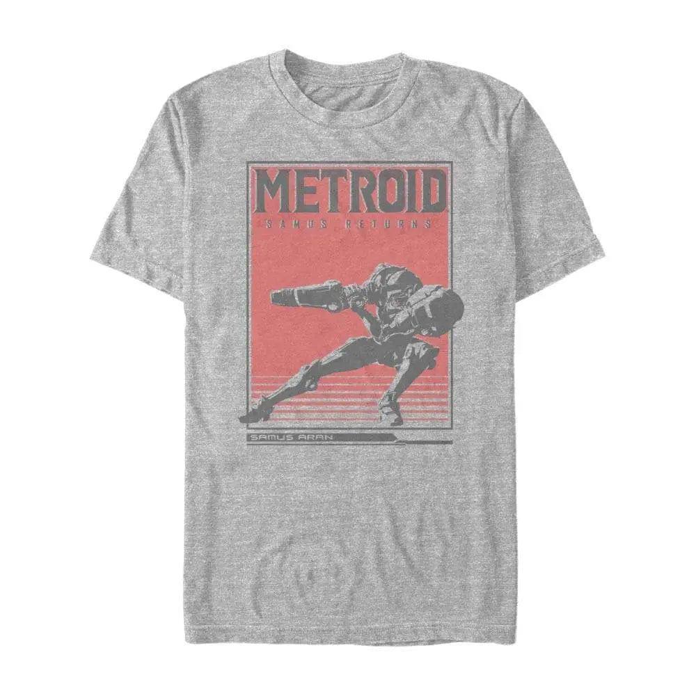 Metroid - Samus Solid Distressed - T-Shirt | Apparel | category : T-Shirts, character : Samus Aran, fandom : Nintendo, fit : Unisex, franchise : Metroid, Gaming, genre : Video Games, In Stock, is_preoder, Nintendo, open | Fifth Sun