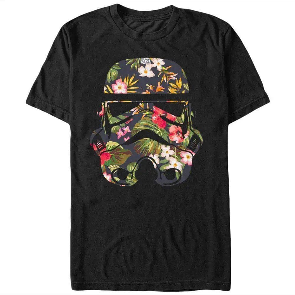 Star Wars - Hawaiian Stormtrooper Helmet - T-Shirt | Apparel | category : T-Shirts, character : Stormtrooper, fandom : Star Wars, fit : Unisex, franchise : Star Wars, genre : Movies, In Stock, is_not_discountable, is_preoder, open | Fifth Sun