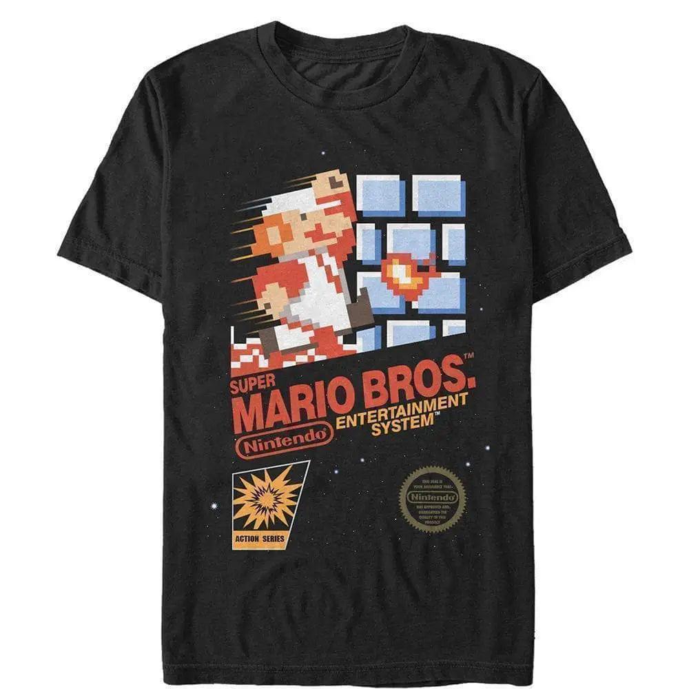 Super Mario Bros. - NES SMB Black Label - T-Shirt | Apparel | category : T-Shirts, character : Mario, fandom : Nintendo, fit : Unisex, franchise : Super Mario Bros., Gaming, genre : Video Games, In Stock, is_preoder, Nintendo, open | Fifth Sun