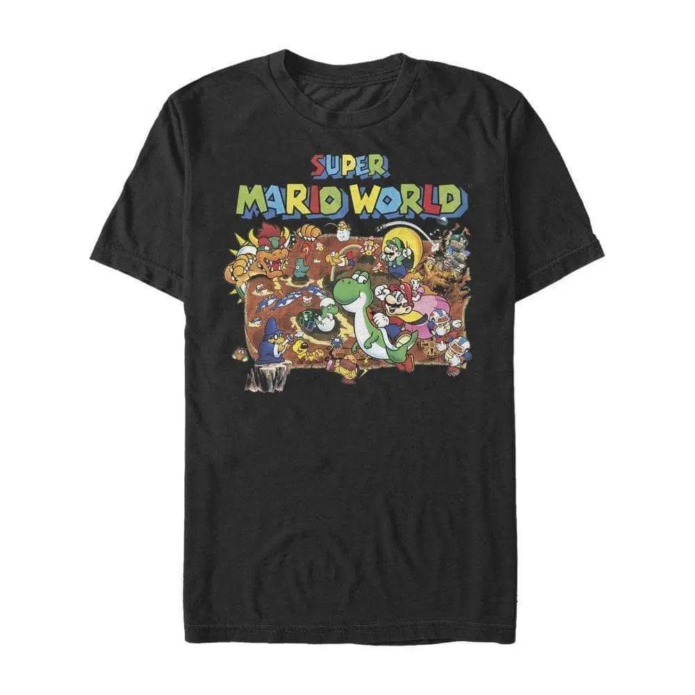 Super Mario Bros. - Super Mario World Map - T-Shirt | Apparel | Best Sellers, category : T-Shirts, fandom : Nintendo, fit : Unisex, franchise : Super Mario Bros., Gaming, genre : Video Games, In Stock, is_preoder, Nintendo, open | Fifth Sun