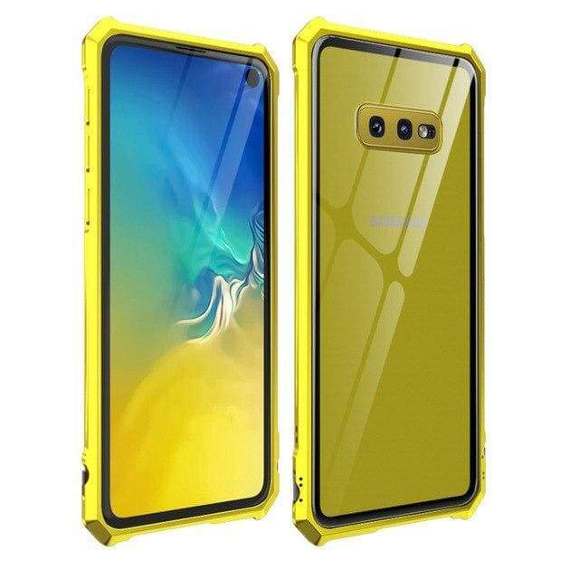 Coque Antichoc en verre trempé 9H très haute protection Pour Samsung S10 S10+ S10 Lite - Samsung S10 / Jaune