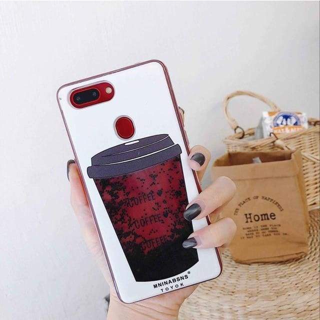 Coque avec liquide Café très drôle Pour Samsung et iPhone - Rouge / iphone 6 6s - Équipée Cas