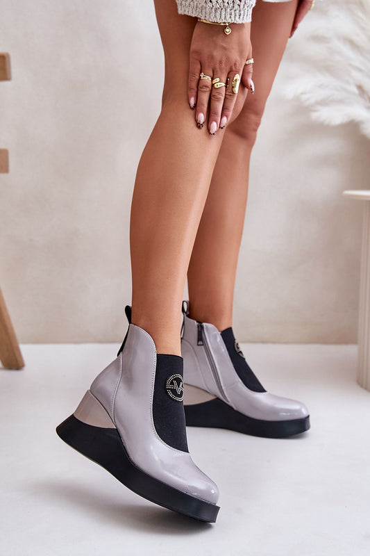 Bottes cothurnes model 201547 Step in style | Matterhorn_Category_/FEMME/Chaussures Femme/Bottes et boots, Matterhorn_Color_gris, Matterhorn_ProductId_201547, Matterhorn_Type_~Botki na koturnie, Matterhorn_Vendor_Step in style | Step in style