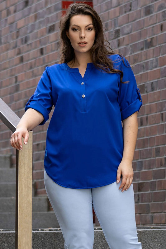 Chemisier grande taille model 168991 Karko | Matterhorn_Category_/FEMME/V?tements Femme/Grandes tailles/Chemisiers grande taille, Matterhorn_Color_bleu, Matterhorn_ProductId_168991, Matterhorn_Type_Chemisier grande taille, Matterhorn_Vendor_Karko | Karko