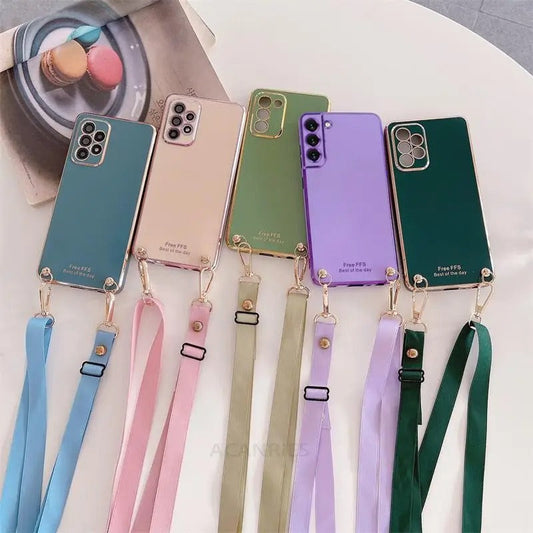 Coque Bandoulière Silicone Plaqué pour Samsung