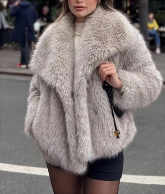 Artificial Fur Mink like Coat Winter Coat Socialite Top | Shell