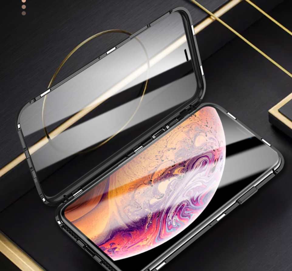 Double-sided glass magnetic king mobile phone case no anti-peep function | 11, 11 PRO, 11 PRO MAX, 12, 12 MINI, 12 PRO, 12 PRO MAX, 7, 7 PLUS, 8, 8 PLUS, black, bright black, cases iphone, gold, iphone 11 case, iphone x/xs case, iphone xr case, iphone xs case, pink, red, rose gold, SE, X, XS, XS MAX | sekhmetstore