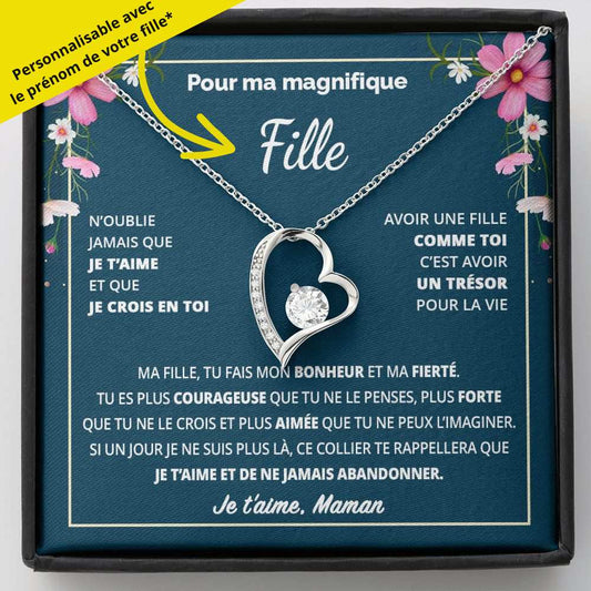 Cadeau de Maman pour sa Fille - Collier Coeur Eternel - Ma fille tu es courageuse | Jewelry | C30025TG, C30025TR, lx-C30025, PB23-WOOD, PT-781, TNM-1, USER-66066 | ShineOn Fulfillment