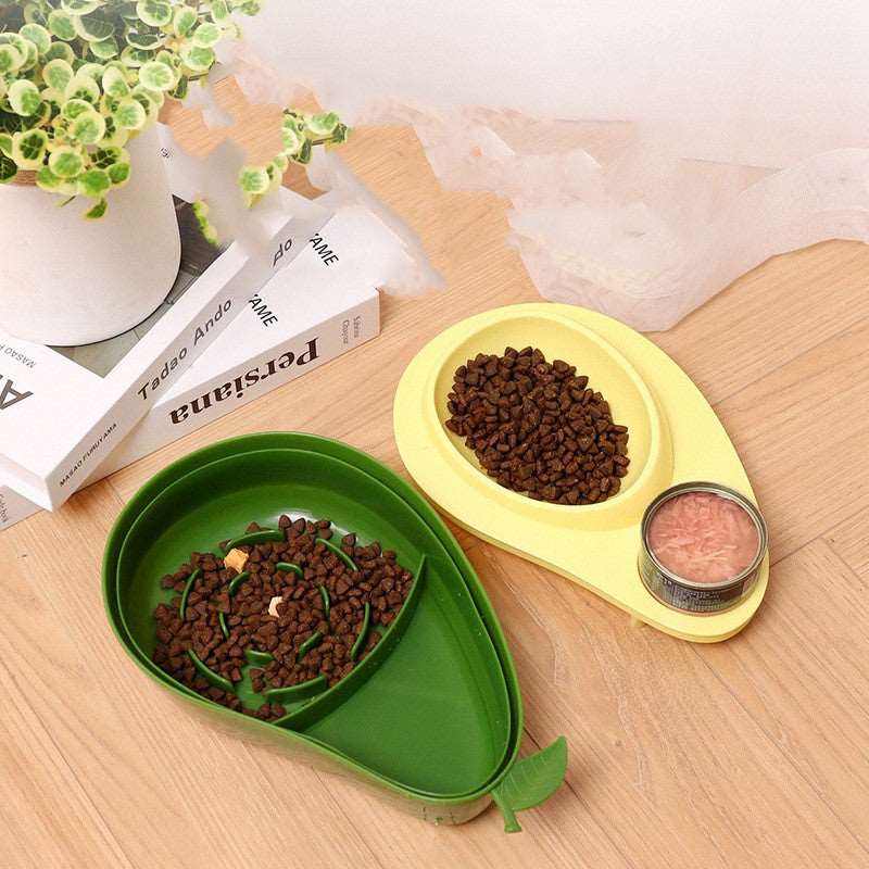 Avocado Pet Dog Cat Automatic Feeder Bowl For Dogs Drinking Water 690ml Bottle Kitten Bowls Slow Food Feeding Container Supplies | sekhmetstore