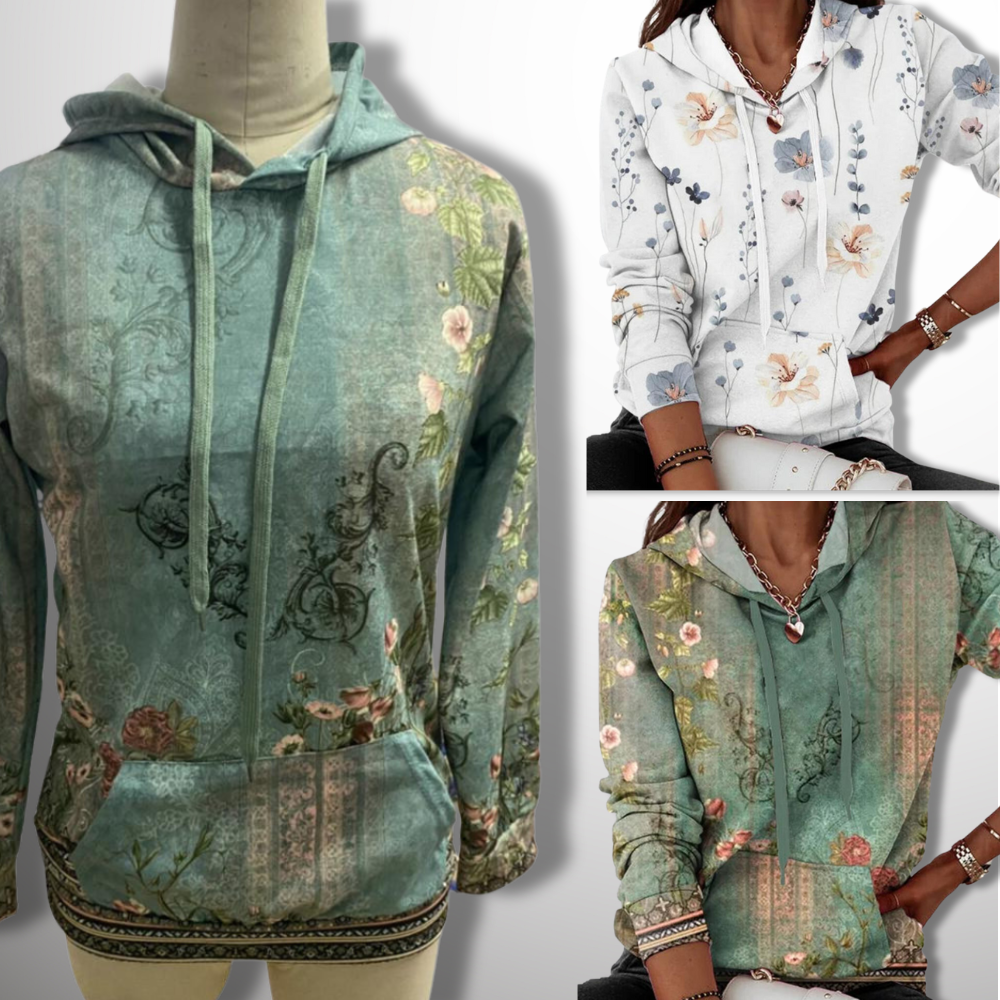 Lieke™ | Modieuze hoodie met bloemenprint | Mecom