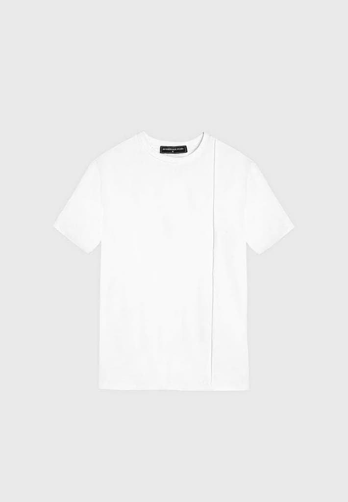 Éternel Slim Fit Cotton T-Shirt with Pintuck - White | Mass Market | _alt_eternal-slim-fit-cotton-t-shirt-with-pleat, Casual - Man, New Release Nov 18th, old_design_product | Man T-Shirts