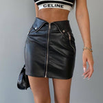 Winter Vrouwen Kleding Sexy Kunstleer Rok Vrouwen Slim Fit Hip Raise Rits Rok - Vignette | TRENDMAKERMODE™ 