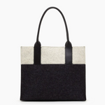 Petite Jaunt Tote - Houtskool en heidewit, zwart leer - Vignette | TRENDMAKERMODE™ 