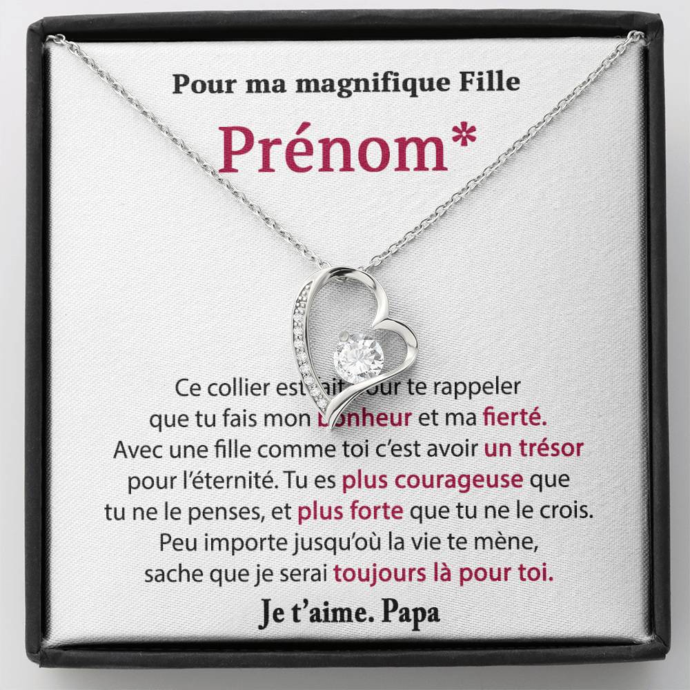 Cadeau Personnalisé de Papa pour sa Fille - Collier Coeur Précieux - Je serai toujours là pour toi | Jewelry | C30025TG, C30025TR, lx-C30025, PB23-WOOD, PT-781, TNM-1, USER-66066 | ShineOn Fulfillment