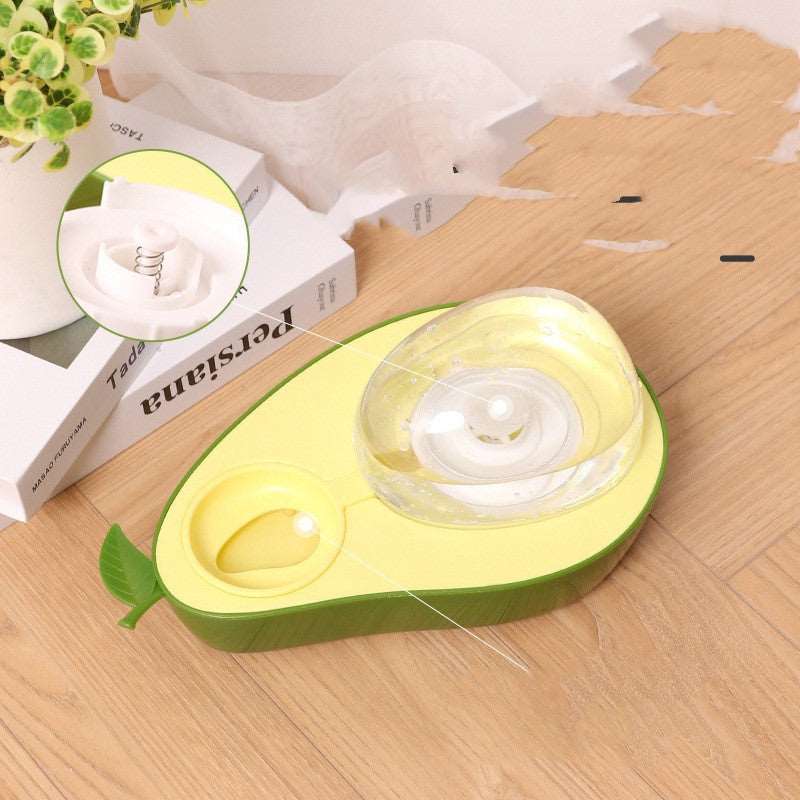 Avocado Pet Dog Cat Automatic Feeder Bowl For Dogs Drinking Water 690ml Bottle Kitten Bowls Slow Food Feeding Container Supplies