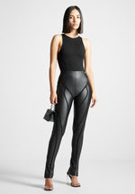 Matte veganistische lederen contourlegging - zwart - Vignette | TRENDMAKERMODE™ 