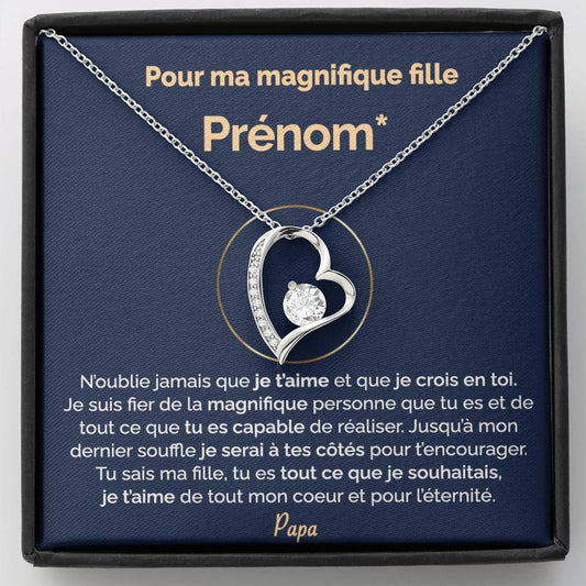 Cadeau Personnalisé de Papa pour sa Fille - Tu es magnifique - Collier Coeur Précieux | Jewelry | C30025TG, C30025TR, lx-C30025, PB23-WOOD, PT-781, TNM-1, USER-66066 | ShineOn Fulfillment