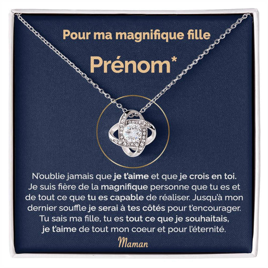 Cadeau Personnalisé de Maman pour sa Fille - Tu es magnifique - Collier Noeud d'Amour | Jewelry | C30011TG, C30011TR, PB23-WOOD, PT-4377, TNM-1, USER-66066 | ShineOn Fulfillment