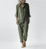 Lira™ | Elegante katoenen jumpsuit - Vignette | TRENDMAKERMODE™ 